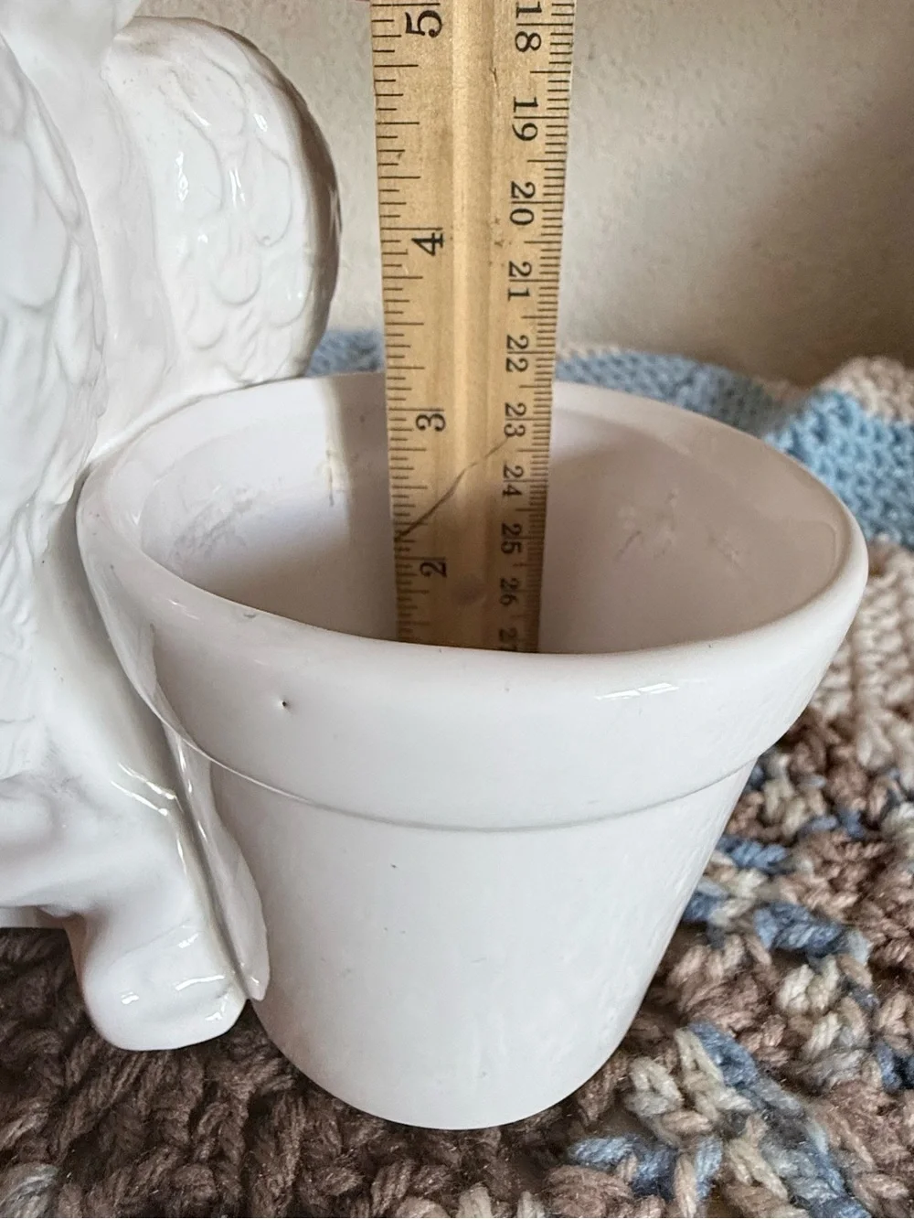 Vintage Ceramic Cherub Angel Holding a Bow and Arrow Planter